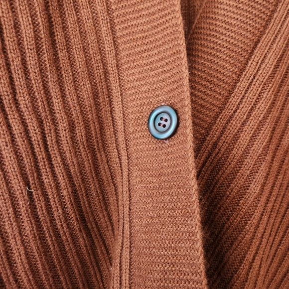 Uniqlo Rust Orange Knit Two Way Stole  Poncho - Picture 4 of 5